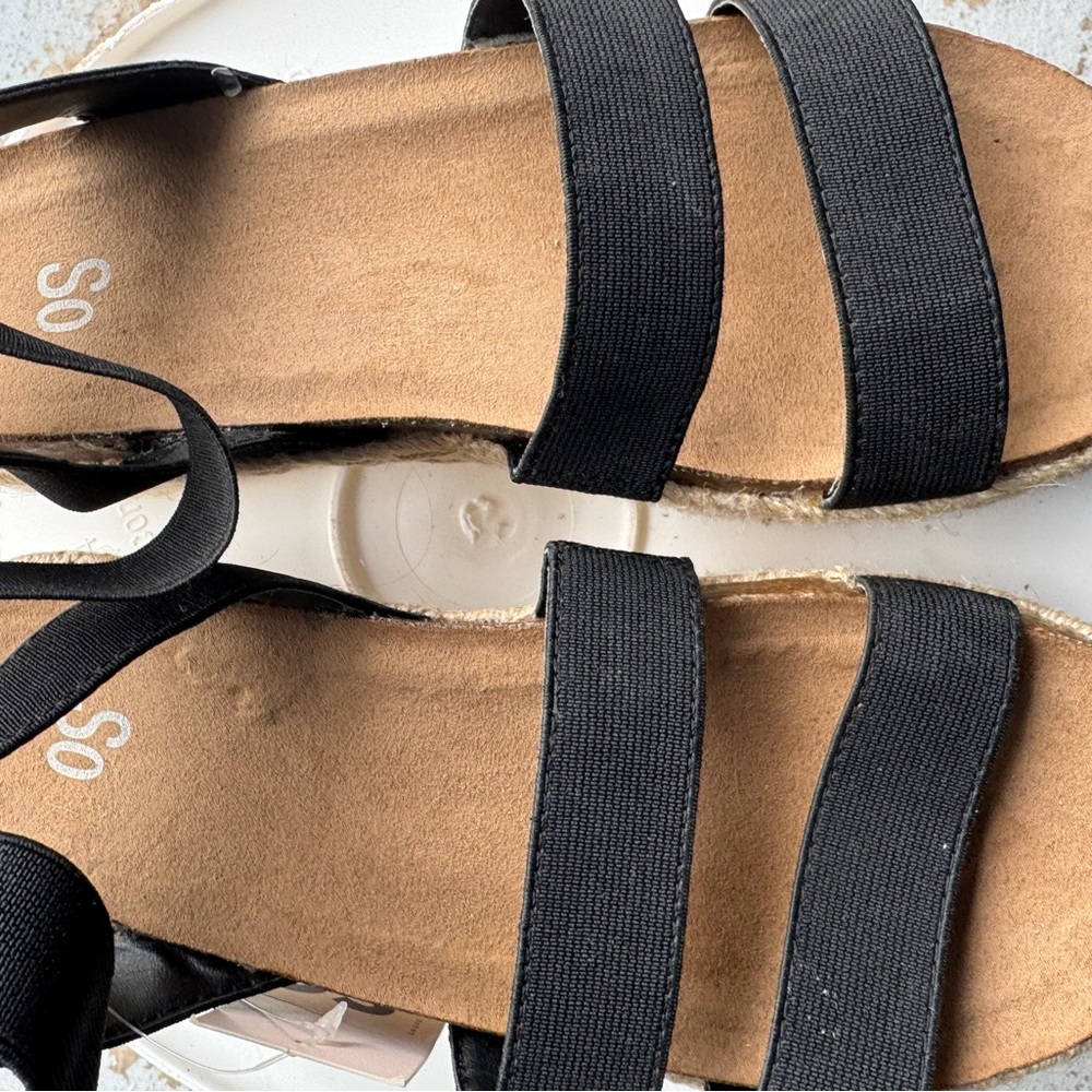 SO Women's Black Strappy Sandals